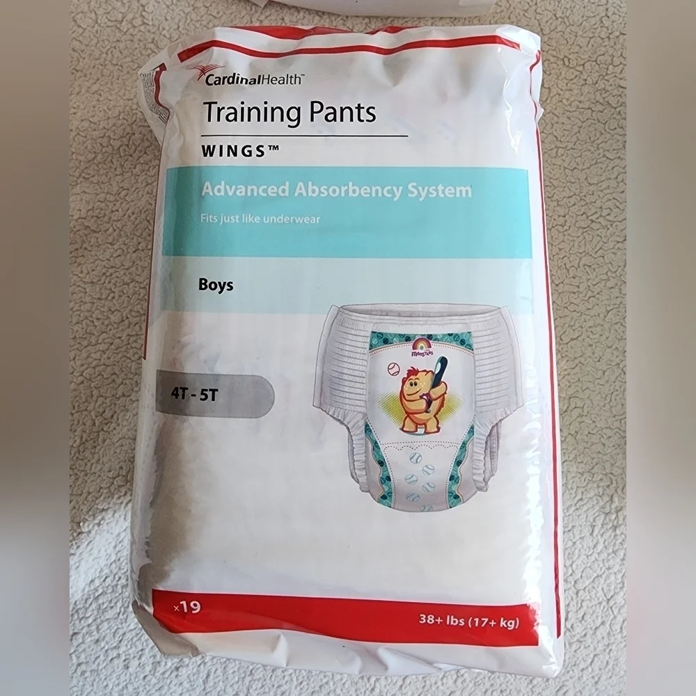 New 4 pack toddler Cardinal Health Training Pants premium Pull-Up diapers, 4t/5t
